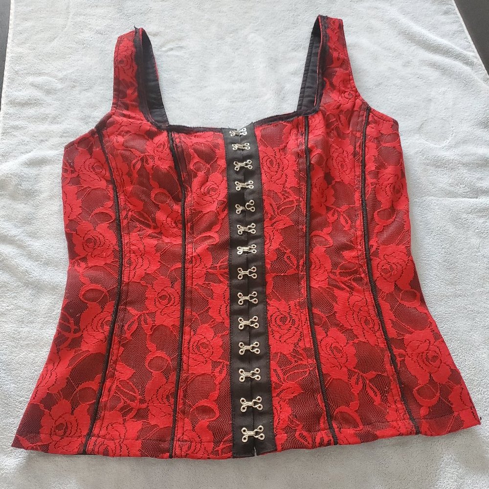 Red Rose Corset Top